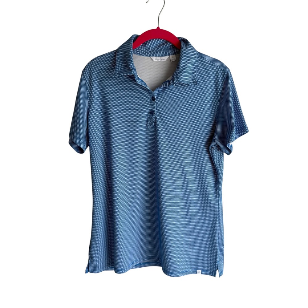 LADY HAGEN Blue Jacquard Mesh‎ Ladies Golf Athletic Polo, L